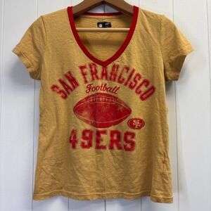 G-III San Francisco 49ers Womens NFL Football V-Neck Top Size L 49er Faithful